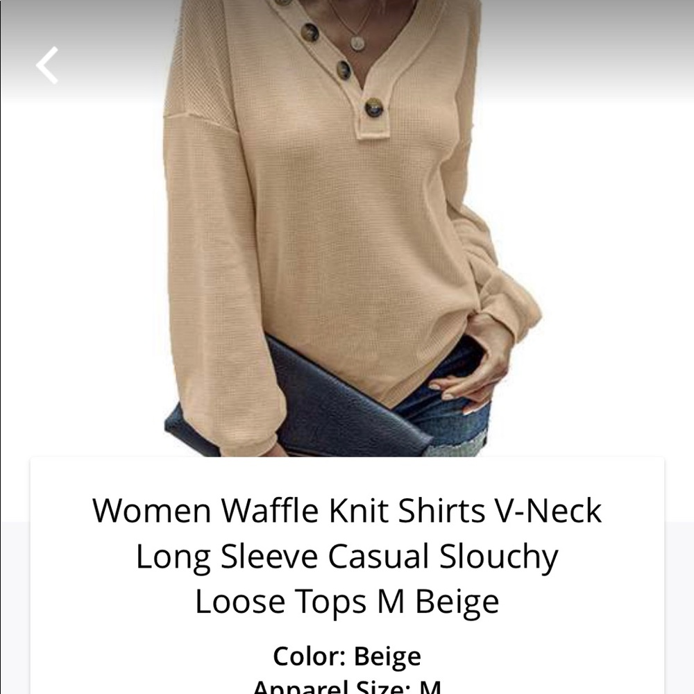 Beige thermal type long sleeve shirt